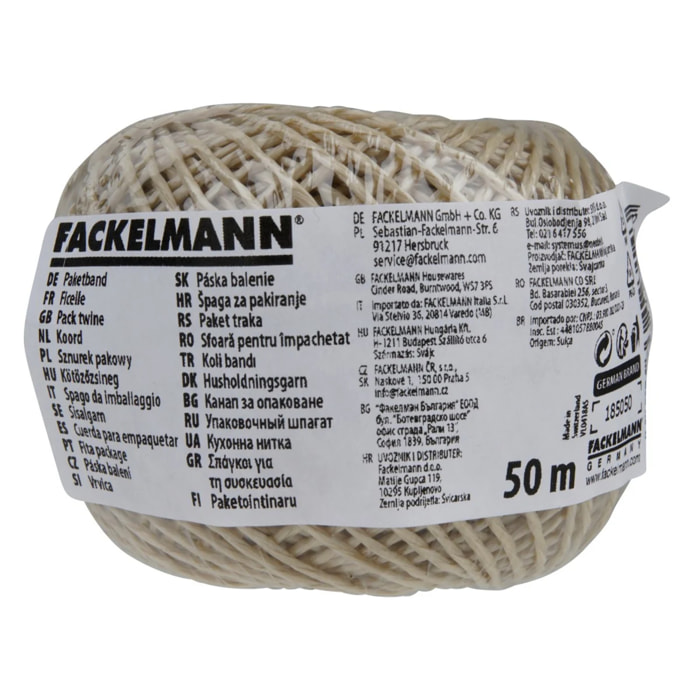 Ficelle couleur lin 50 m Fackelmann Tecno