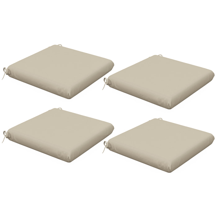 Conjunto de Cojines para Sillas de Comedor 47x47x7 cm Juego de 4 Piezas Cojines para Sillas de Jardín Impermeable y Protección UV 50+ para Interior y Exterior Beige