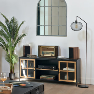 Lampadaire arc "Emie" noir - métal H158 cm