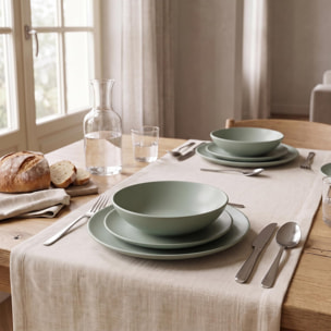 Servizio piatti 18 pezzi in ceramica - SALVIA
