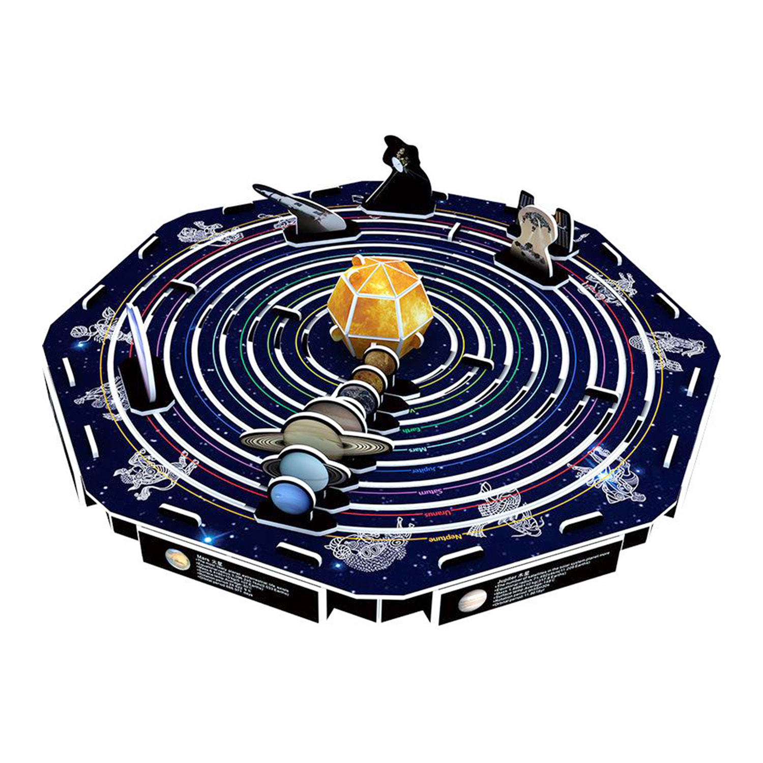 Puzzle 3D Sistema solare 45 pezzi. 20,3x20,3x4,4 cm.