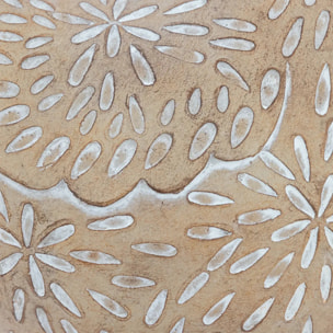 Poule déco Linda H.10,5cm résine beige