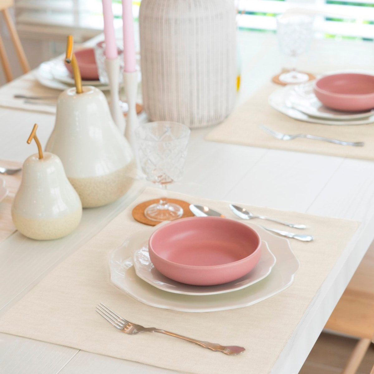 Mantel antimanchas INDIV. DELFOS HUESO (2 ud.)