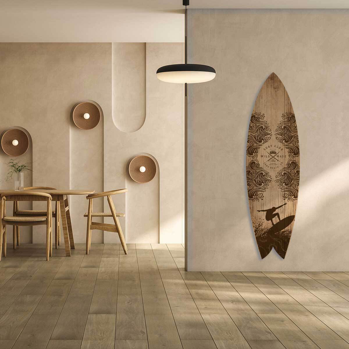 Planche decorative de surf Wild Wave Tableau alu Dibond