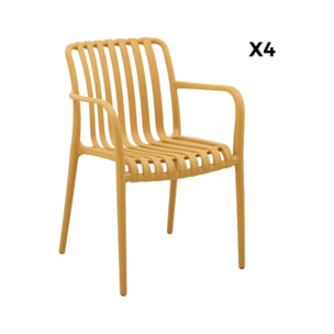 Fauteuil de jardin plastique (lot de 4) AGATHE FAUTEUILS
