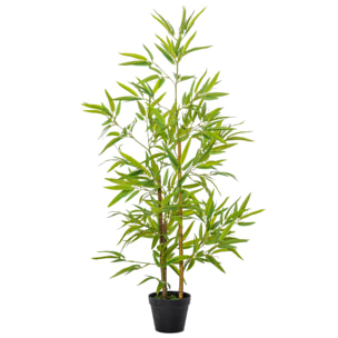 Outsunny árbol de Bambú Artificial en Maceta 120 cm Planta Artificial Decorativa para Interior y Exterior Hogar Salón Oficina Verde