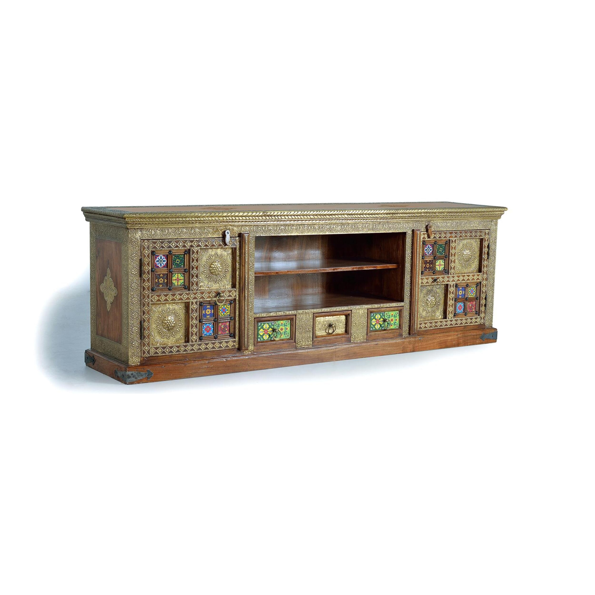 Mueble de tv - madera de acacia - 60x180x40cm