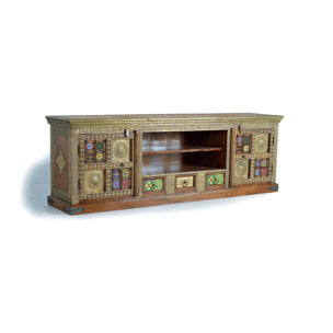 Mueble de tv - madera de acacia - 60x180x40cm