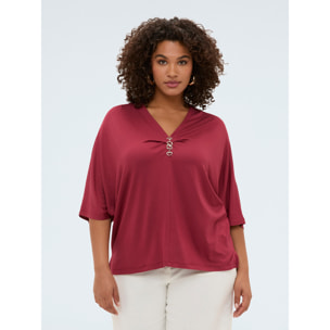 Fiorella Rubino - Camiseta de viscosa con detalle decorativo - Rojo