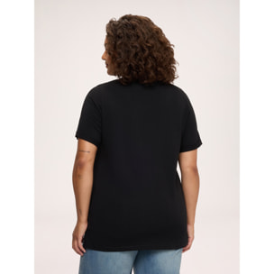 Fiorella Rubino - Camiseta de algodón con frase irónica - Negro