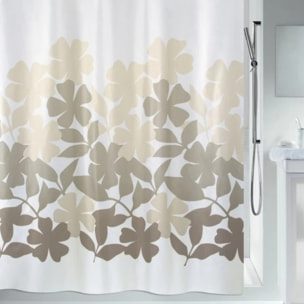 Rideau de douche Polyester FLEURY 120x200cm Taupe & Beige Spirella