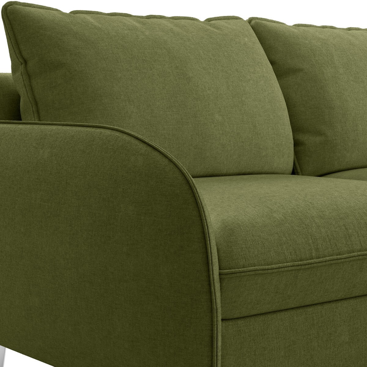 Canapé droit convertible 3 places en tissu chenille - ouverture express - NOVOLI