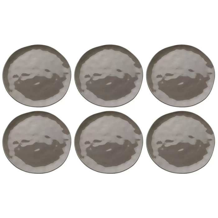 Assiettes Organic 26cm taupe set de 6 Kare Design