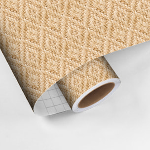 Rouleau revêtement adhésif vinyle au mètre - Sticker mural tête de lit - ROTIN TRESSAGE ÉLÉGANT