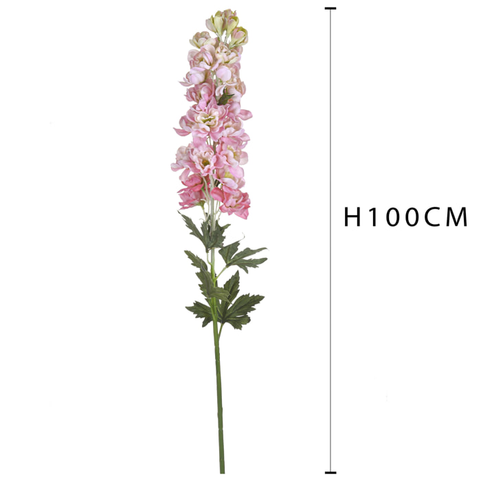 Fiore di Delphinium - Pezzi 1 - 10X100X3 - Colore: Rosa - Bianchi Dino - Fiori Artificiali