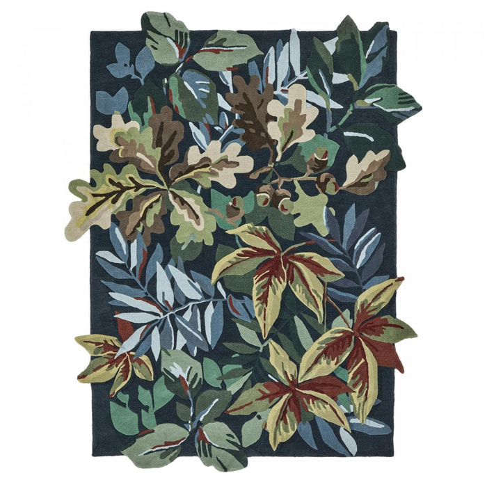 Tapis salon et chambre fait main en laine motif floral TAPI