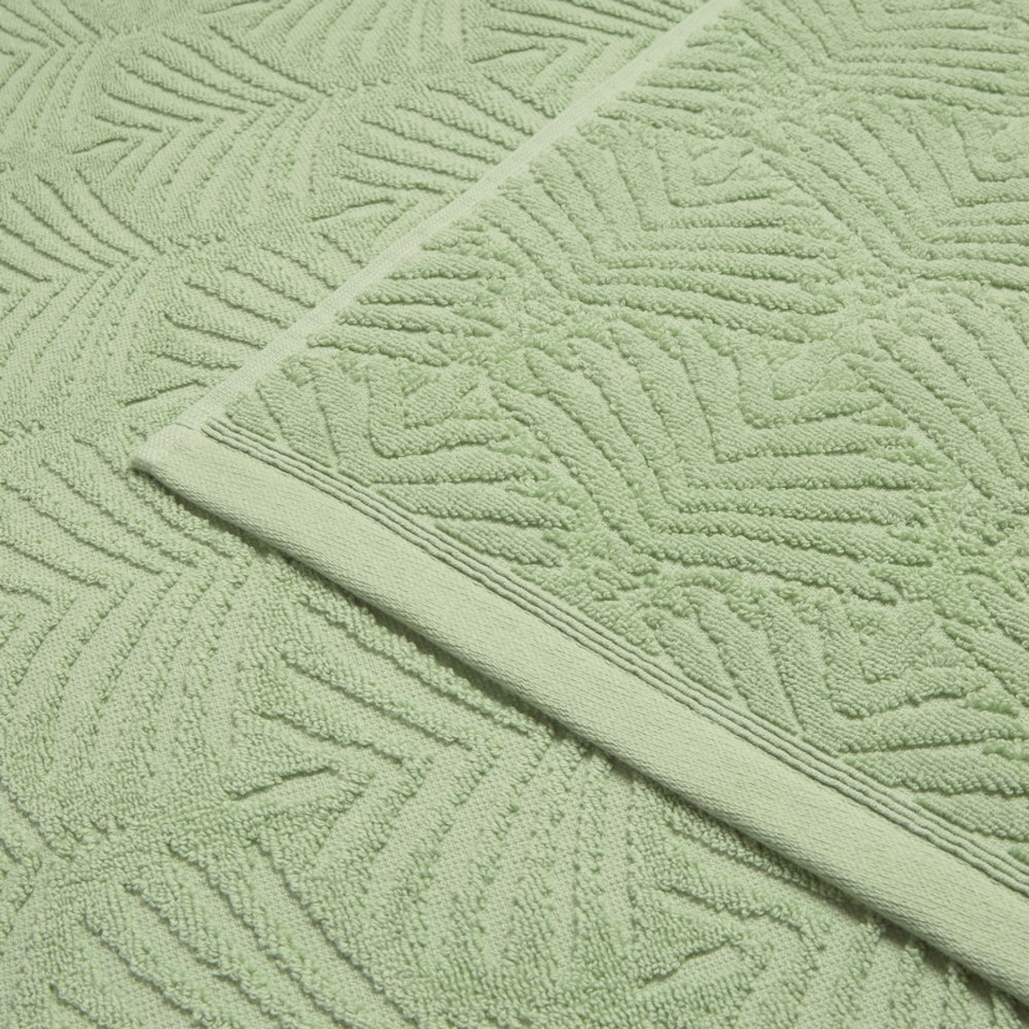 Toalla de baño de rizo jacquard hojas Palmir color verde 100% Algodón