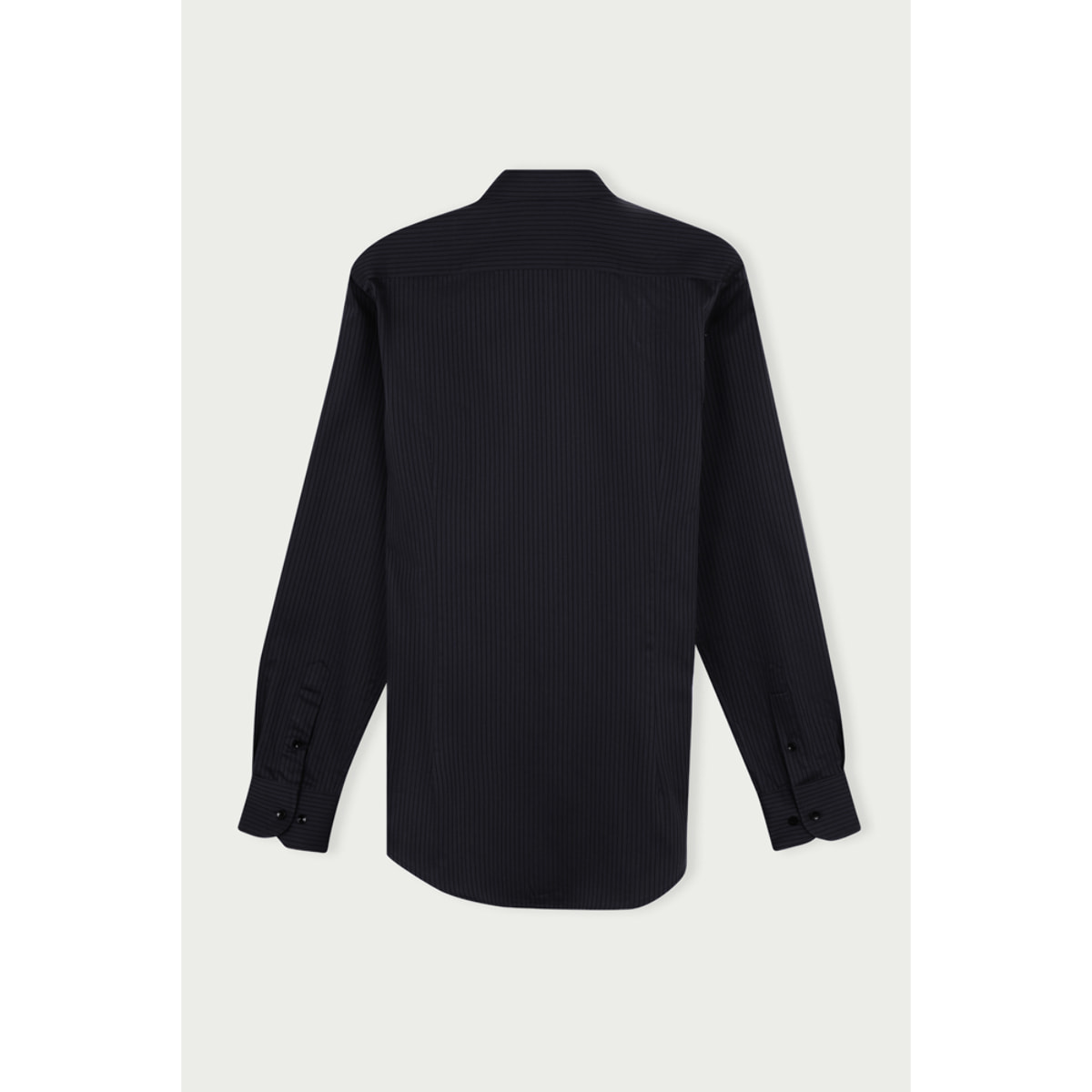 Camicia Uomo 1 Bottone Francese Slim Satin Riga Media Grigio Scuro/Nero