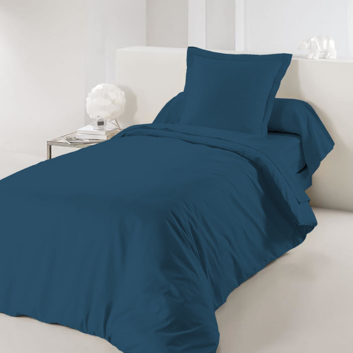 Housse de couette Bleu marine / 100% Coton / 57 Fils/cm²