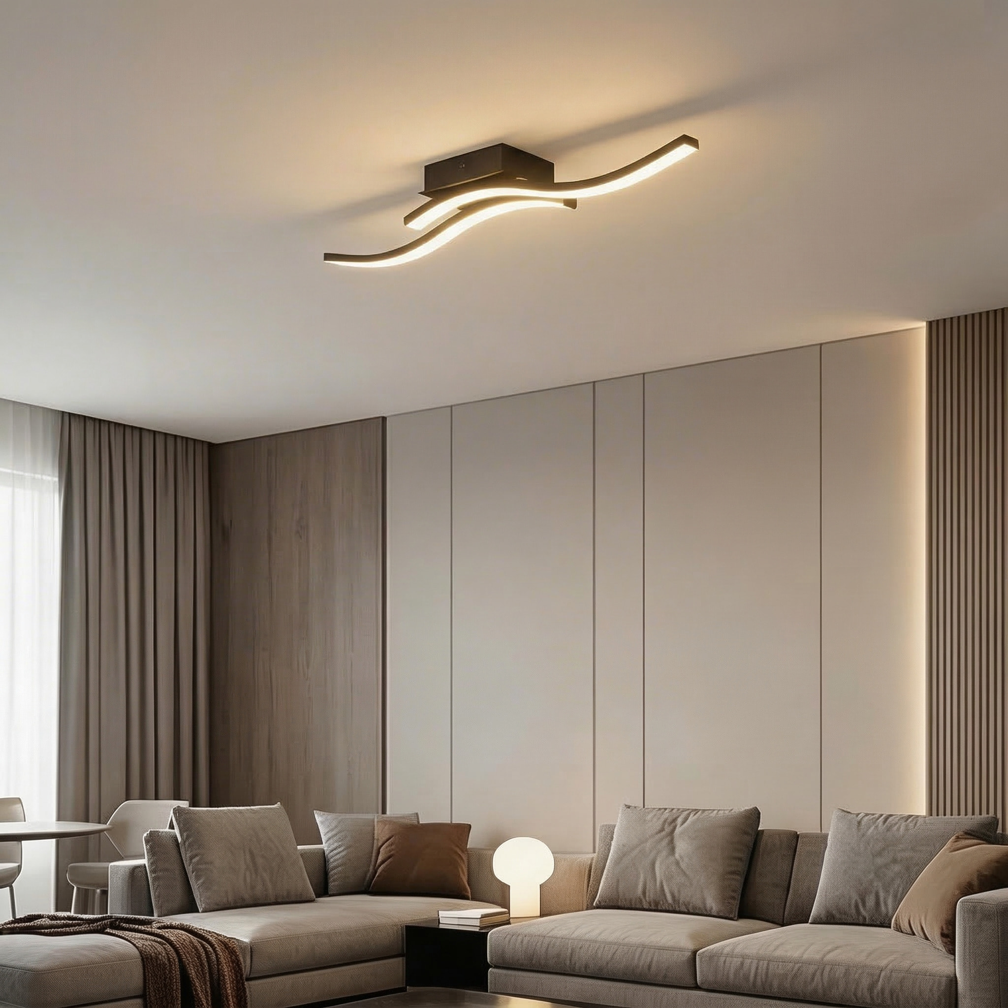 FORLIGHT Plafón Rippe LED 9W Blanco Neutro 4000K On-Off Níquel Satinado, Blanco Opal Iluminación LED de Bajo Consumo