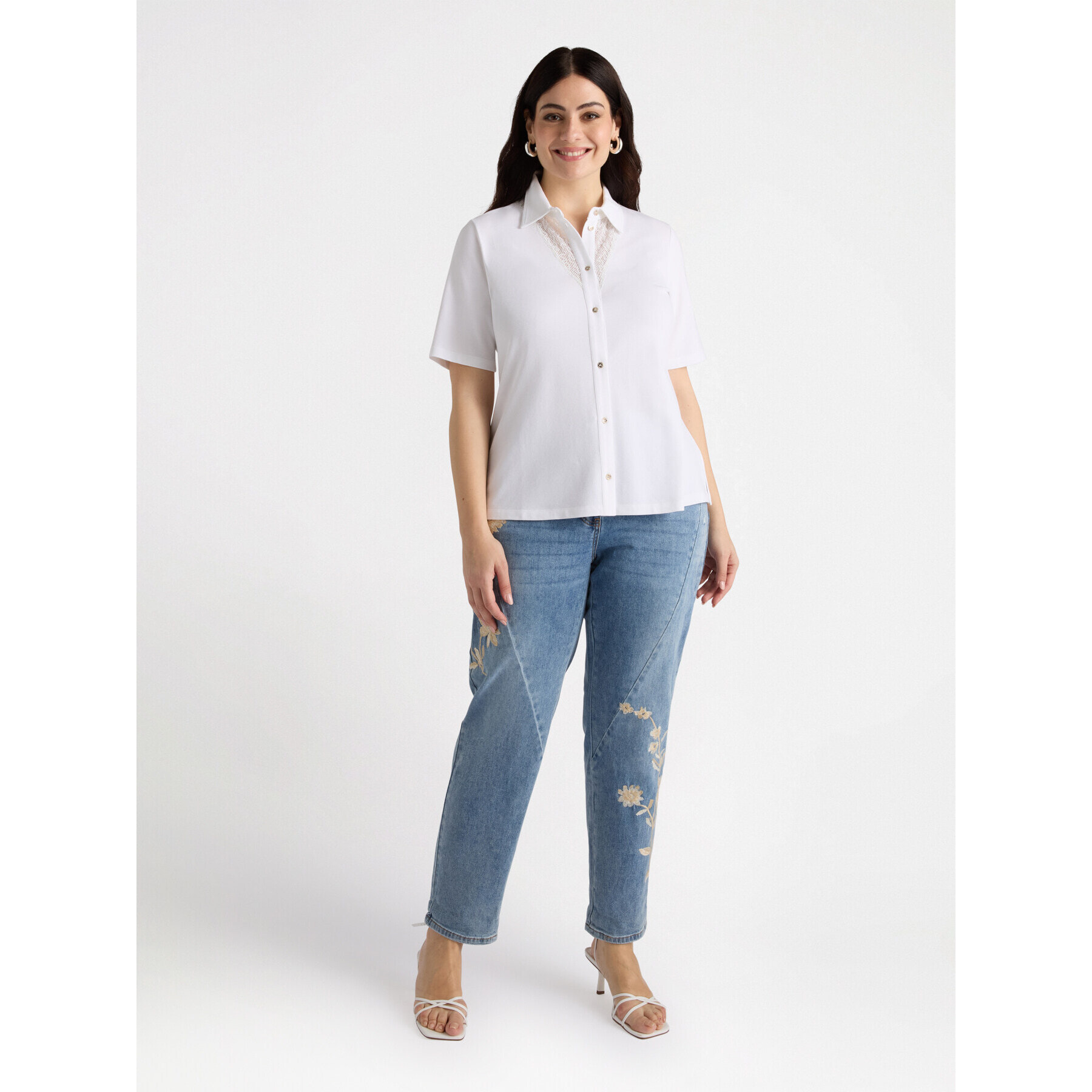 Fiorella Rubino - Camisa con aplicaciones bordadas - Blanco