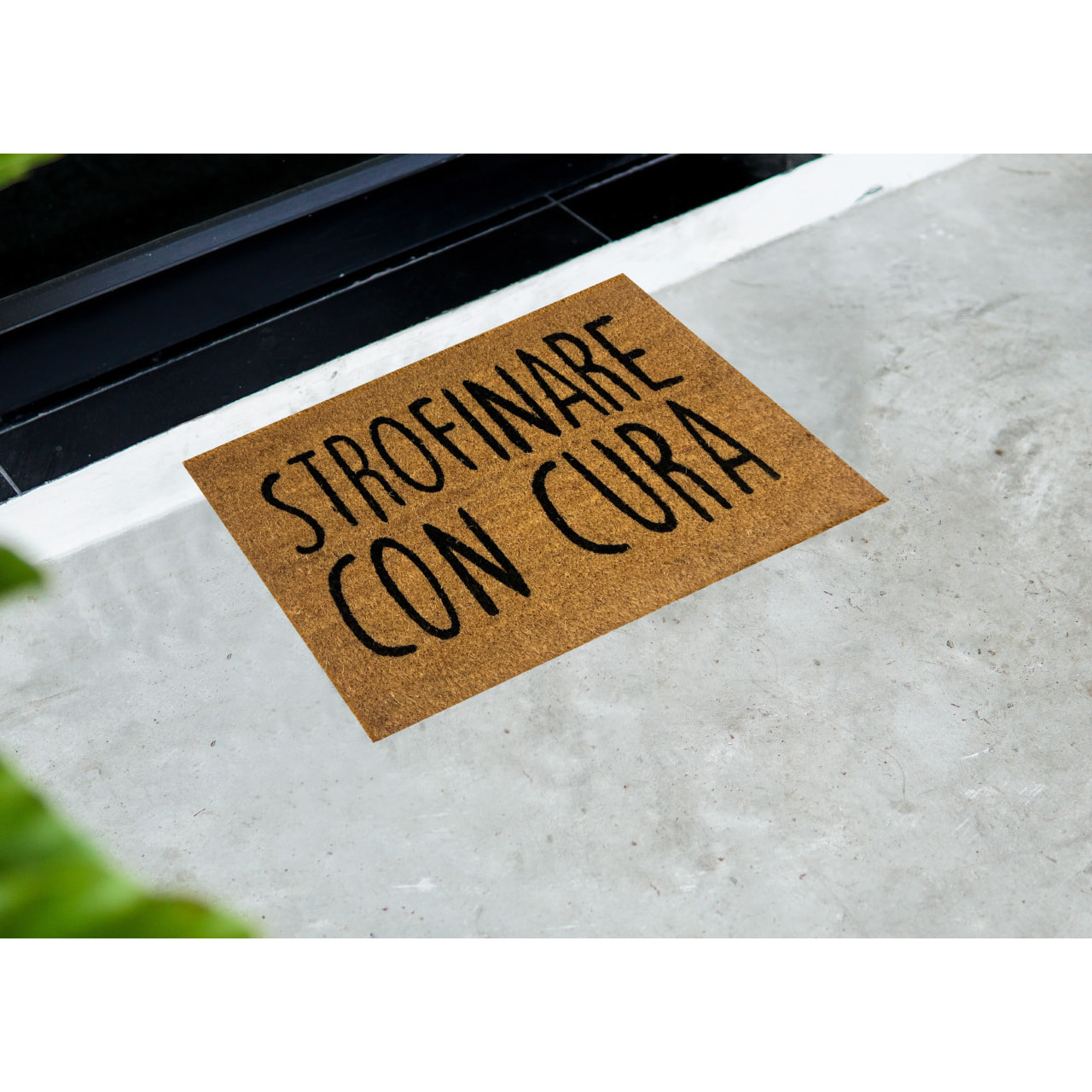 Zerbino Ingresso Casa Antiscivolo In Cocco Scritte Divertenti Strofinare con Cura