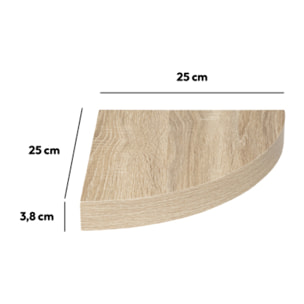 Étagère d'angle "Fixy" effet chêne naturel