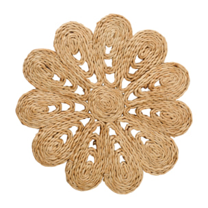 J-Line Set de Table Fleur - jute - naturel - 2 pièces
