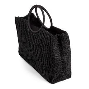 Bérgamo Bolso de mano Mujer. Fabricado en paja trenzada diseño "Summer".