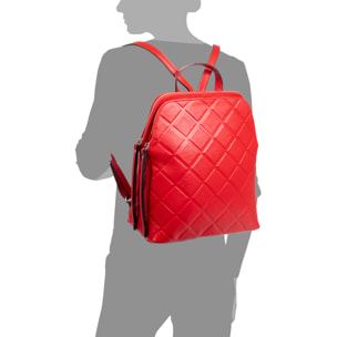 Borsa zaino da donna Arquà. In vera pelle Dollaro con grande incisione geometrica.