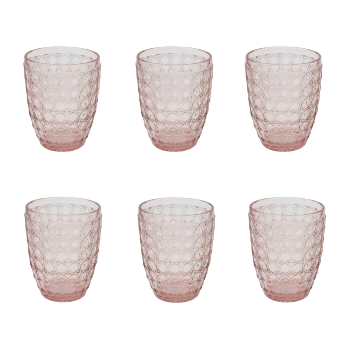 Lot de 6 verres rose, HANAE