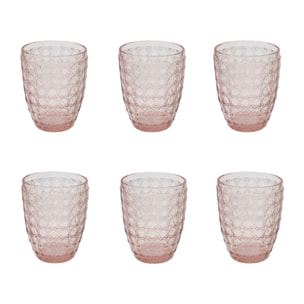 Lot de 6 verres rose, HANAE
