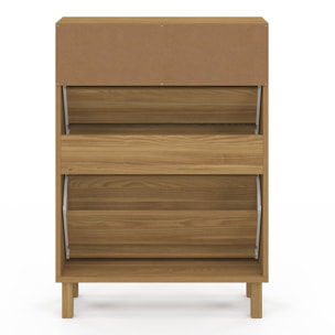 Meuble chaussures Erin 2 portes en cannage - 12 paires