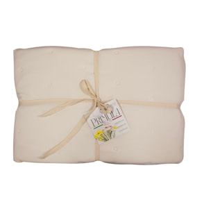 COPRILETTO LETTO MATRIMONIALE PANNA MEZZA STAGIONE TINTA UNITA EFFETTO STROPICCIATO