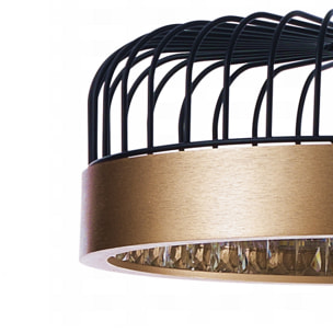 Suspension Tomasucci DOME, en acier et verre, noir