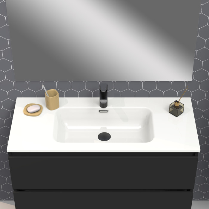 Conjunto de baño IRONA 2C, 100cm, incluye lavabo y espejo