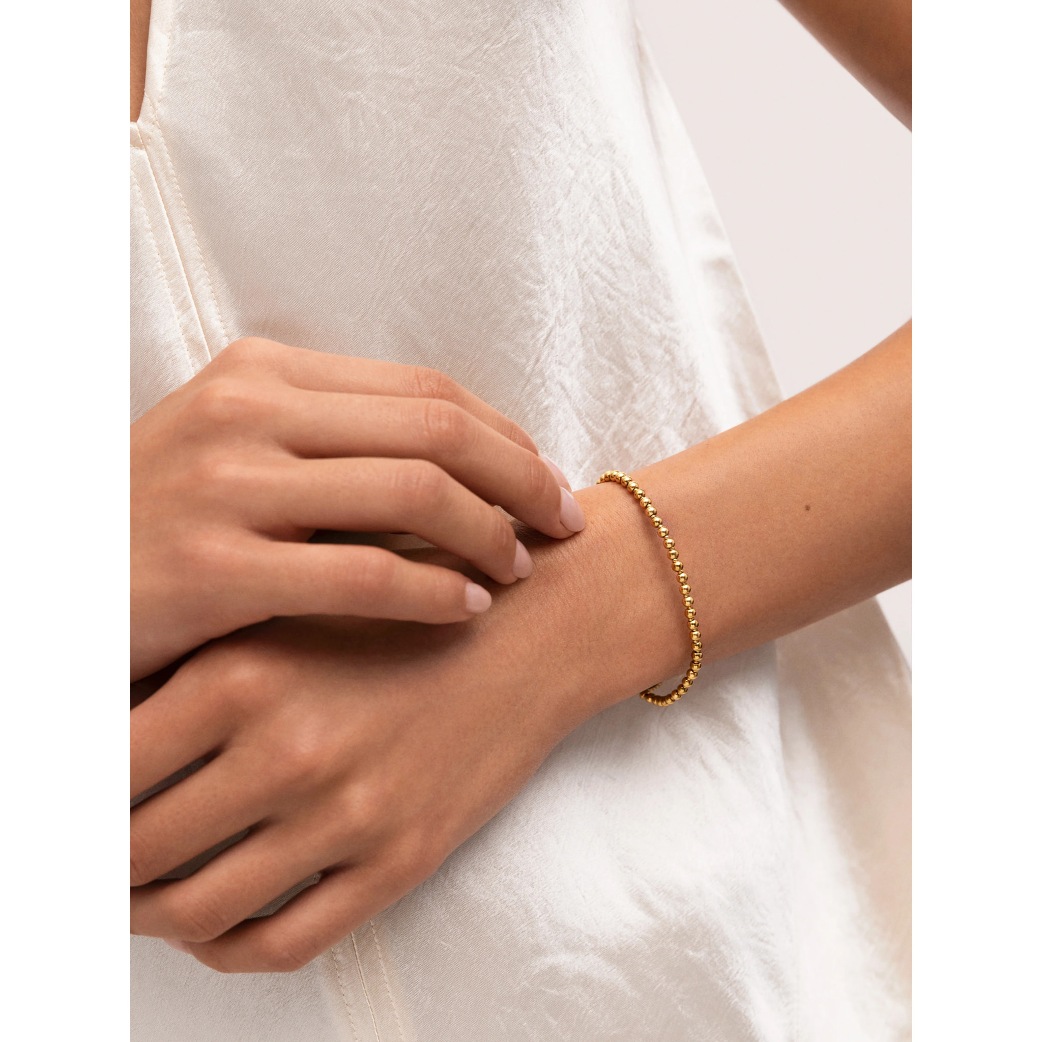 Pulsera Rosario Acero Baño Oro