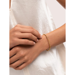 Pulsera Rosario Acero Baño Oro