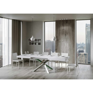 Mesa extensible 90x180/440 cm Volantis Fresno Blanco estructura multicolor 4/A