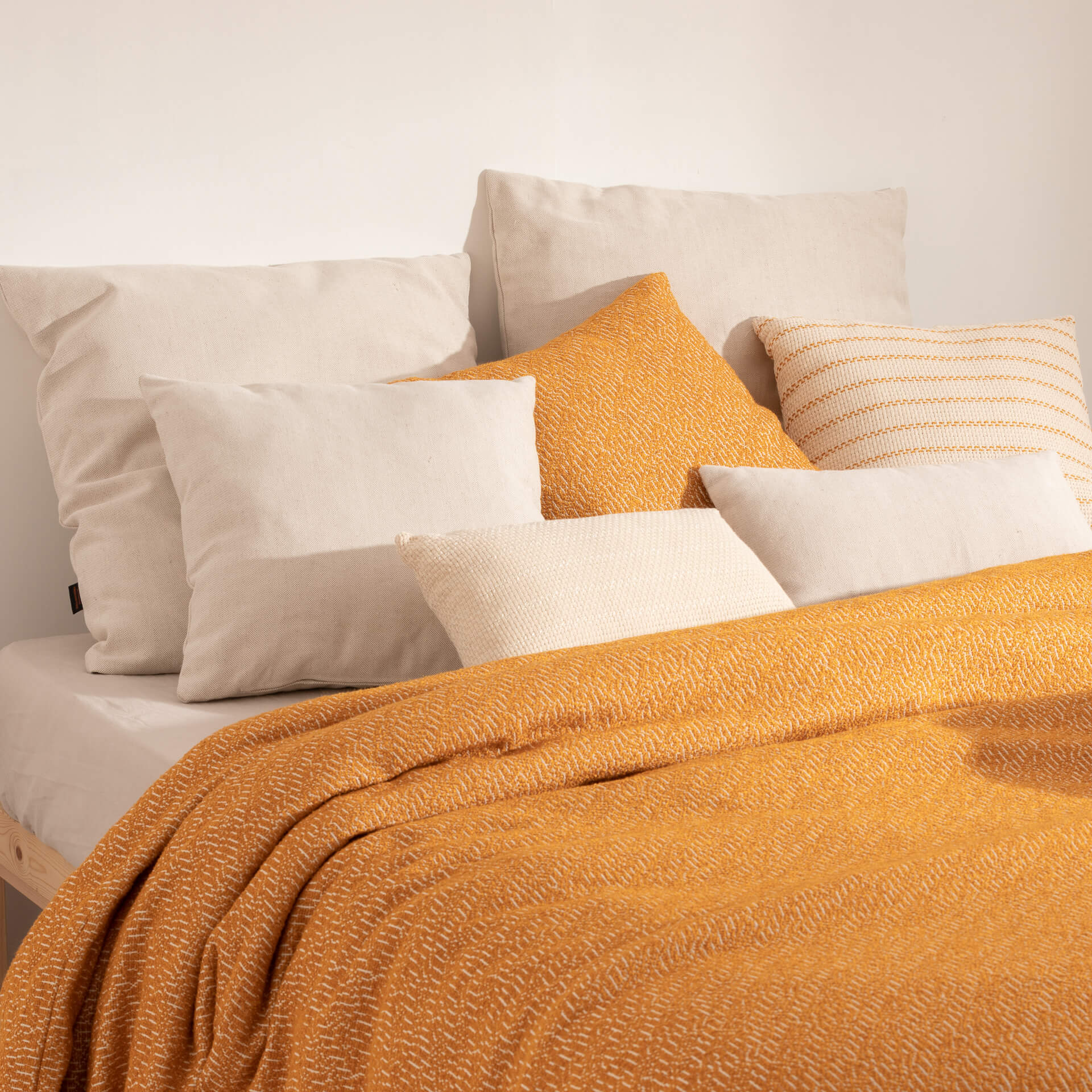 Housse de couette jacquard Benisa Ocre