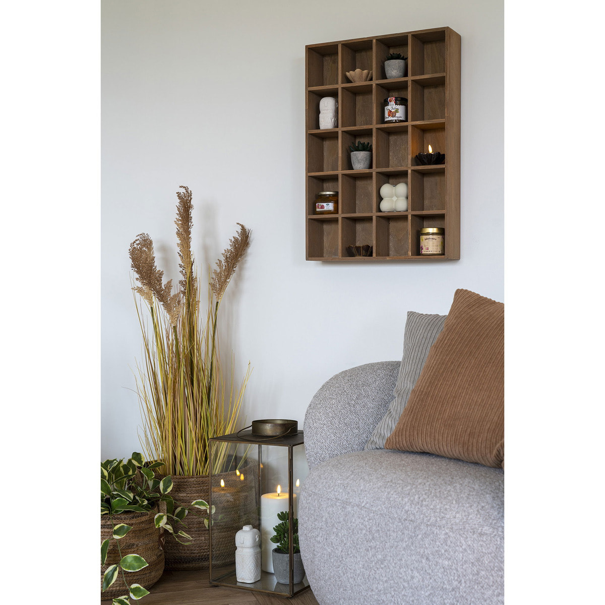 Scaffale da parete Moss in pino naturale 44×10×63 cm
