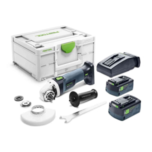 Meuleuse d'angle sans fil AGC 18-125 5,0 EBI-Plus - FESTOOL - avec 2 batteries 18v 5.0Ah - chargeur - sytainer - 577700