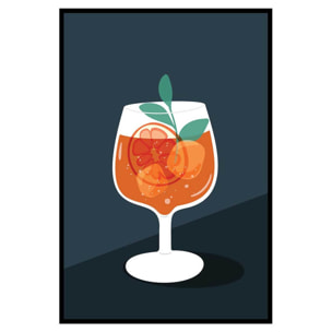 Affiche encadrée cocktail agrumes moderne Affiche + cadre en métal - Noir