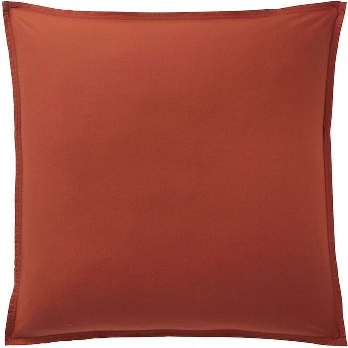 Paire de Taies D'oreiller 100% percale Coton LavÉ 80fils Paprika