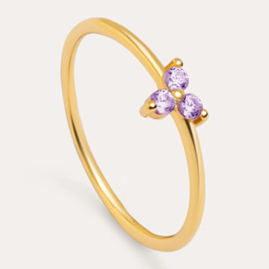 Anelli Lavender Clover Argento Placcato Oro