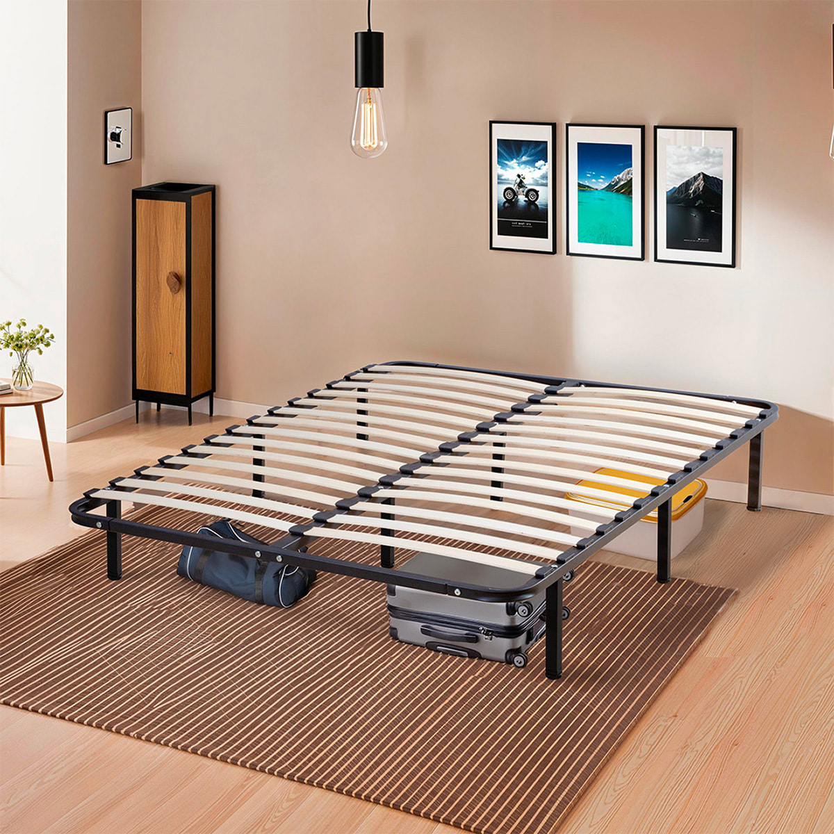 Sommier Cadre a Lattes en Kit | Structure Metallique Noire