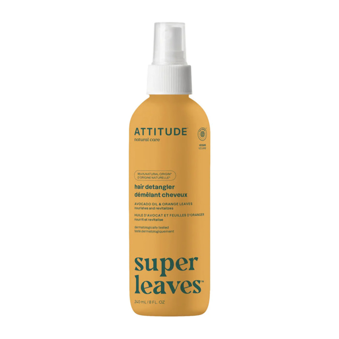 Super leaves Desenredante capilar Nutre y revitaliza Hojas de naranjo Attitude 240 ml