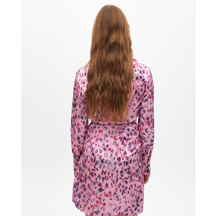Vestito corto annodato con stampa animalier
