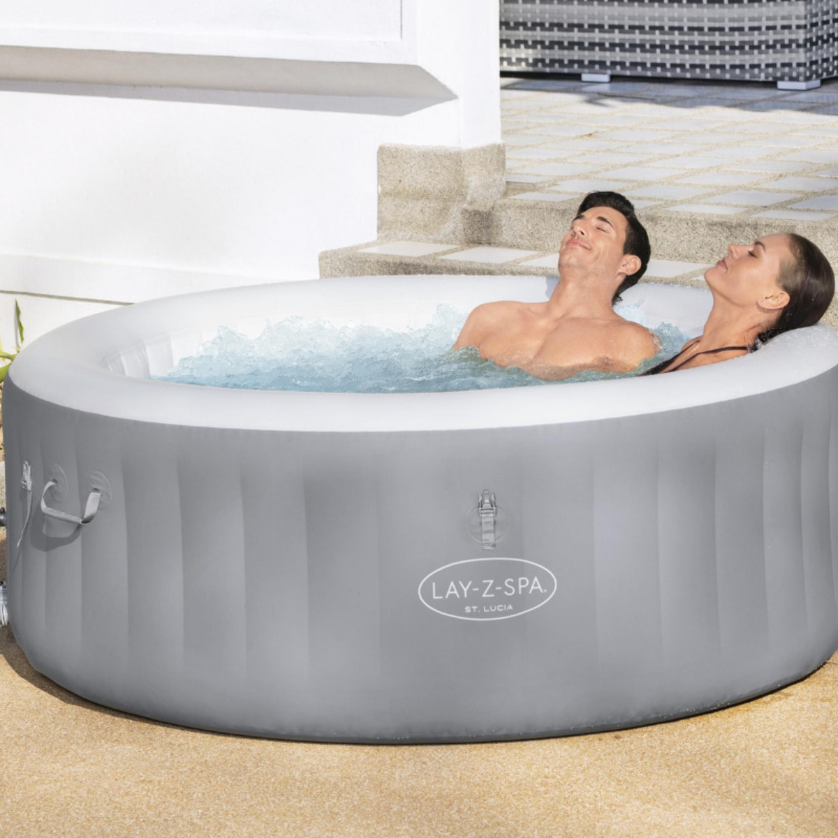 Bestway Spa gonflable rond Lay-Z-Spa St Lucia AirJet 2-3 personnes