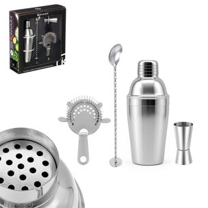 Set di shaker per cocktail con 4 pezzi.